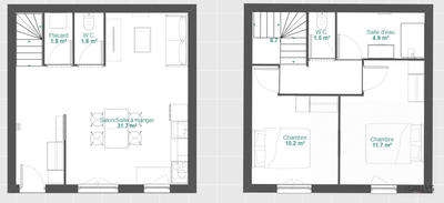 Duplex - 69 m² - 3 pièces