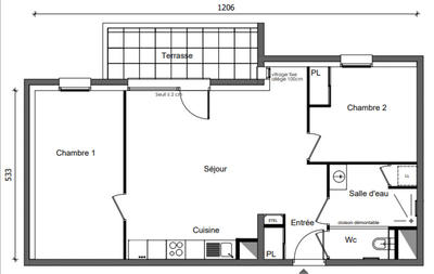 Appartement - 64 m² - 3 pièces