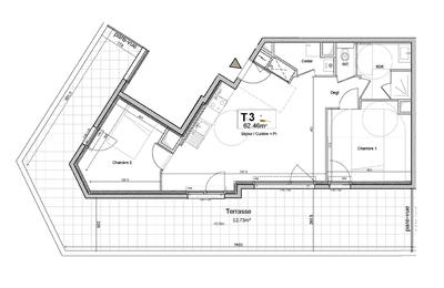 Appartement - 62 m² - 3 pièces