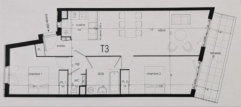 Appartement - 67 m² - 3 pièces