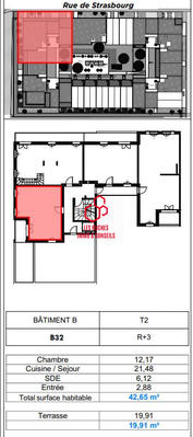 Appartement - 43 m² - 2 pièces