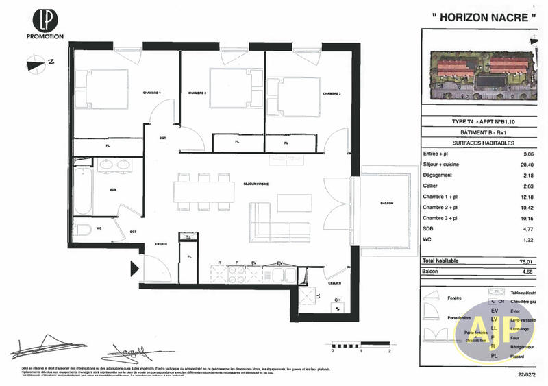 Appartement - 75 m² - 4 pièces