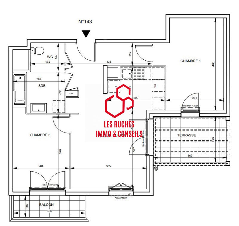 Appartement - 63 m² - 3 pièces