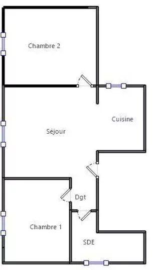 Appartement - 50 m² - 3 pièces