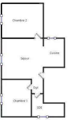 Appartement - 50 m² - 3 pièces