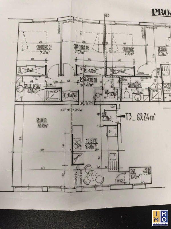 Appartement - 69 m² - 3 pièces