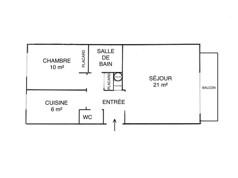 Appartement - 50 m² - 2 pièces