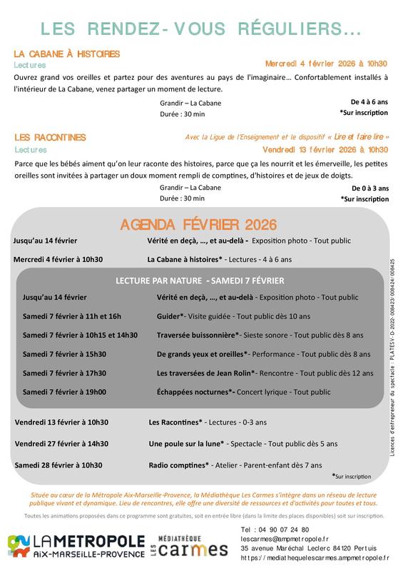 Programme médiathèque février