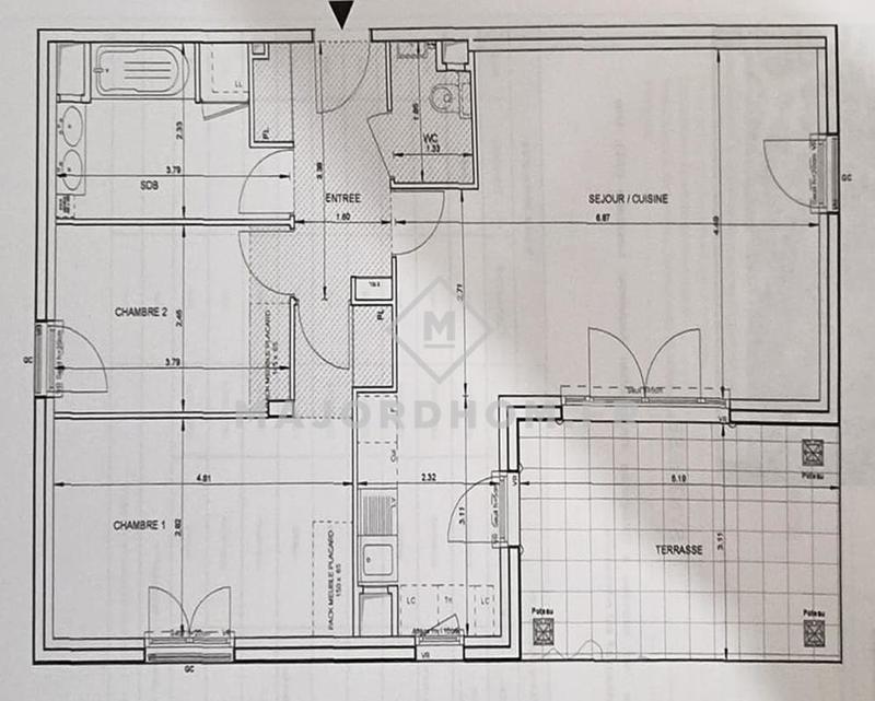 Appartement - 76 m² - 3 pièces