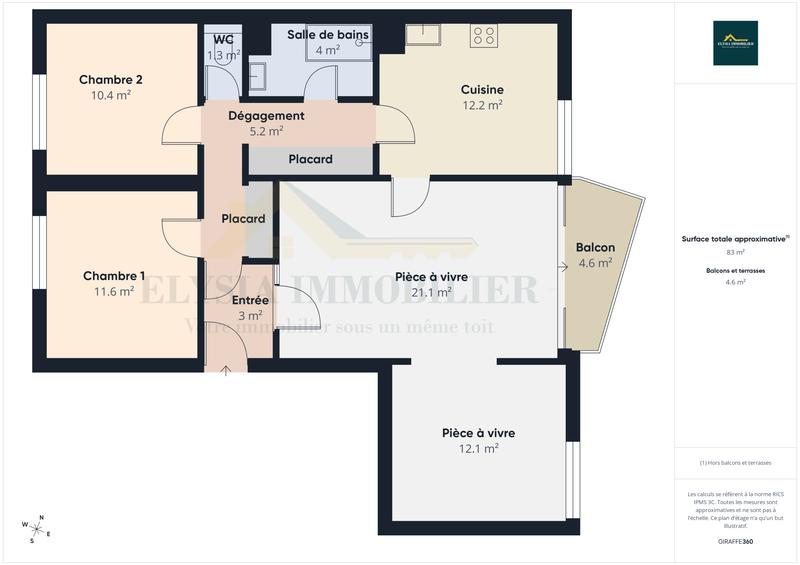 Appartement - 85 m² - 4 pièces