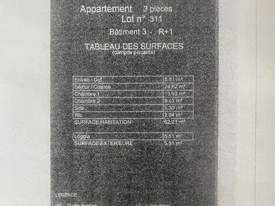 Appartement - 62 m² - 3 pièces