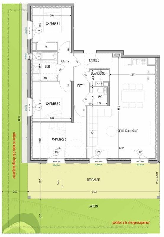 Appartement - 85 m² - 4 pièces