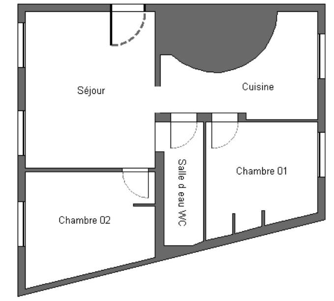 Appartement - 44 m² - 3 pièces