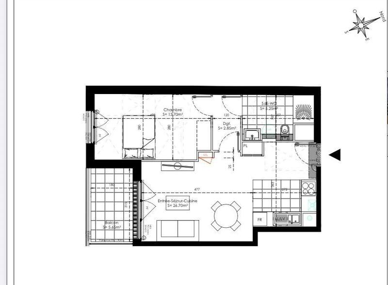 Appartement - 48 m² - 2 pièces