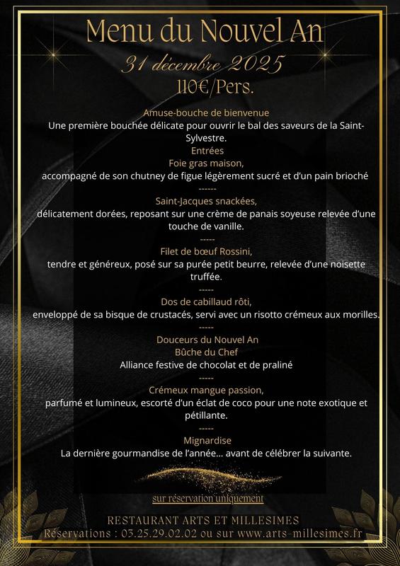 Menu du Nouvel An - Réveillon de la Saint Sylvestre