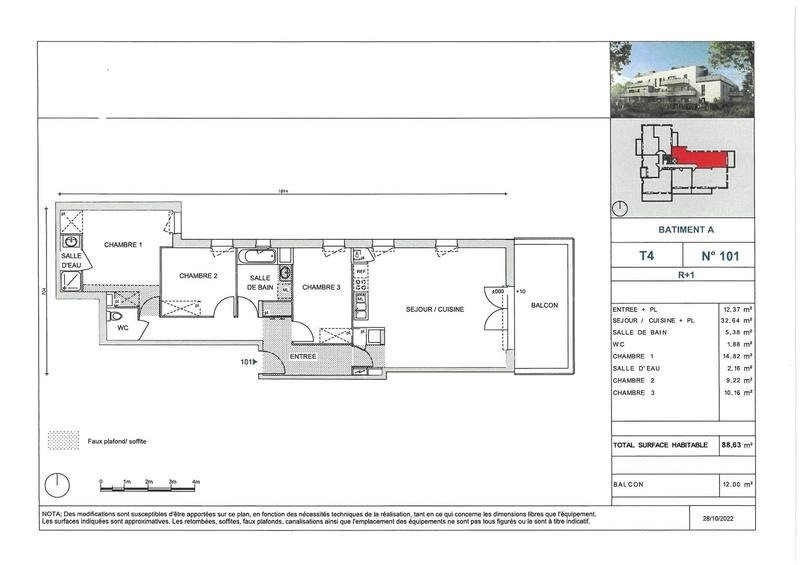 Appartement - 88 m² - 4 pièces