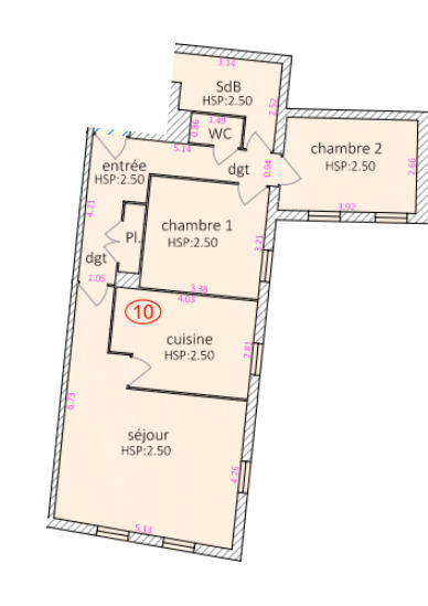 Appartement - 73 m² - 3 pièces