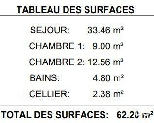 Appartement - 62 m² - 3 pièces