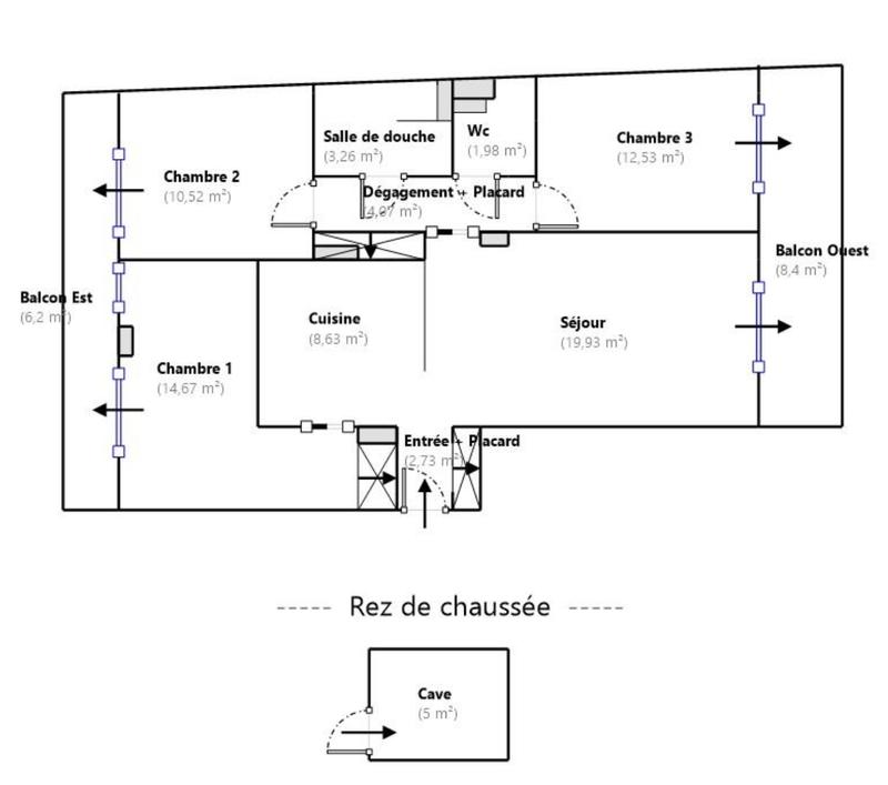 Appartement - 78 m² - 4 pièces