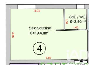 Studio - 21 m² - 1 pièce