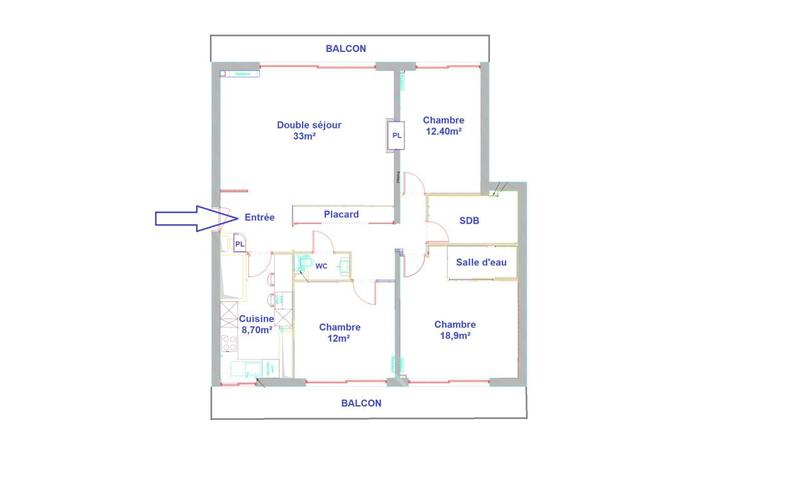 Appartement - 101 m² - 4 pièces