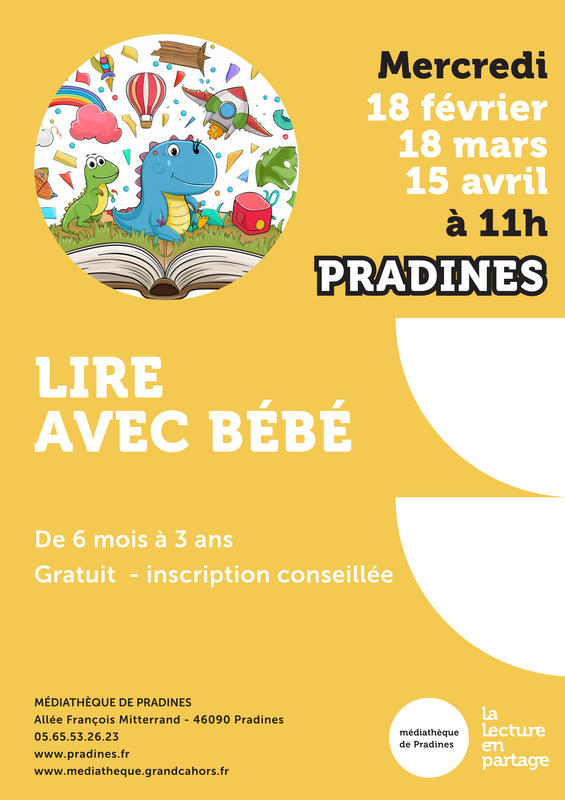 Lire avec bébé à la médiathèque de Pradines