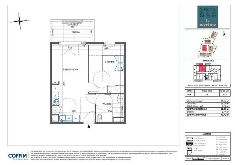 Appartement - 42 m² - 2 pièces