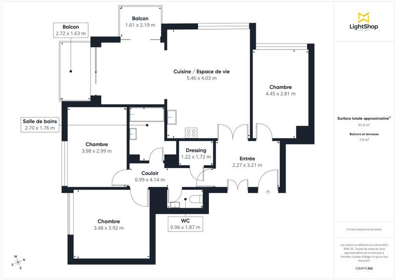 Appartement - 94 m² - 4 pièces