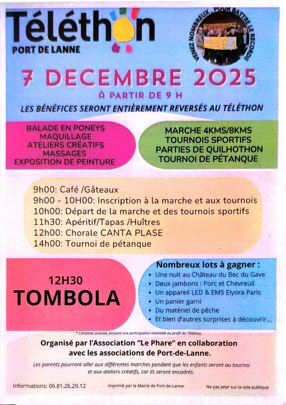 Téléthon à Port de Lanne