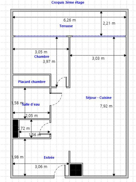 Appartement - 48 m² - 2 pièces