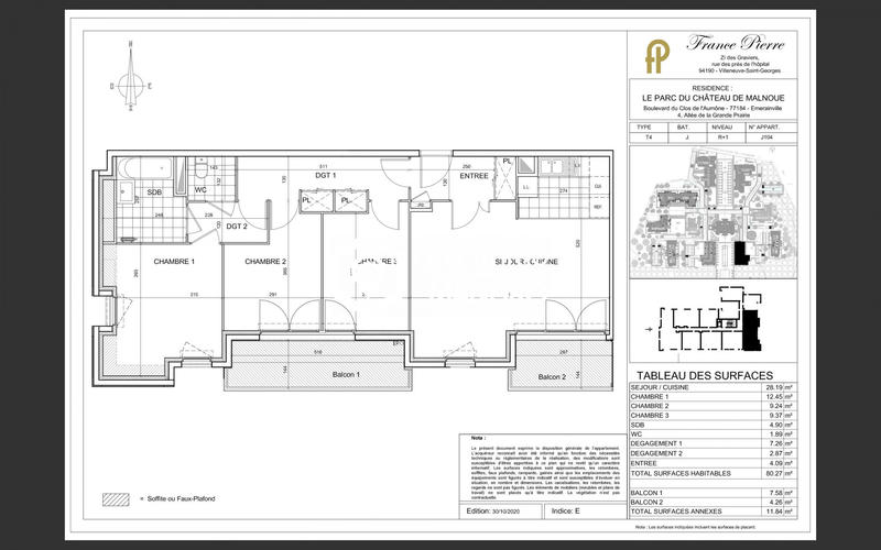 Appartement - 80 m² - 4 pièces