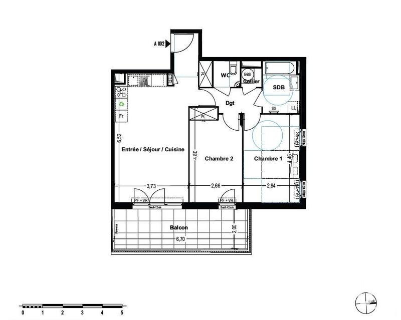 Appartement - 64 m² - 3 pièces