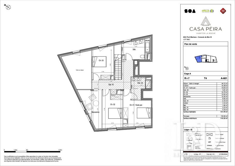 Appartement - 142 m² - 4 pièces
