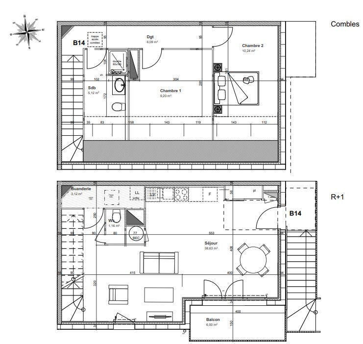 Appartement - 79 m² - 3 pièces