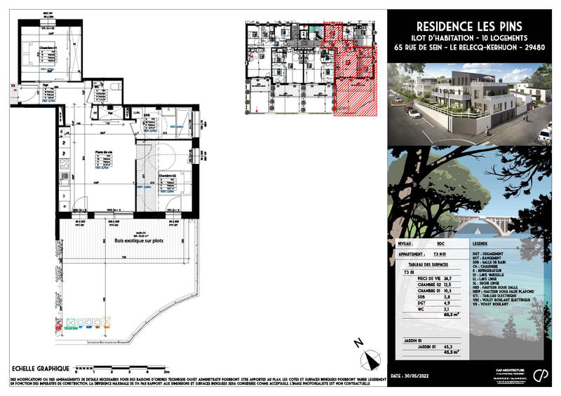 Appartement - 62 m² - 3 pièces