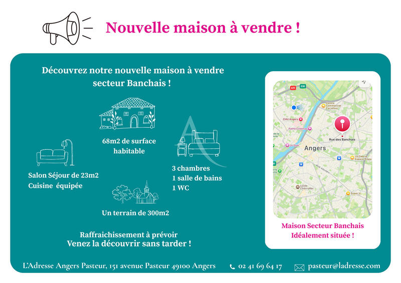 Maison - 64 m² - 4 pièces