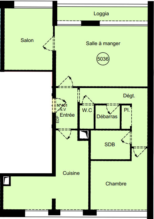 Appartement - 66 m² - 3 pièces