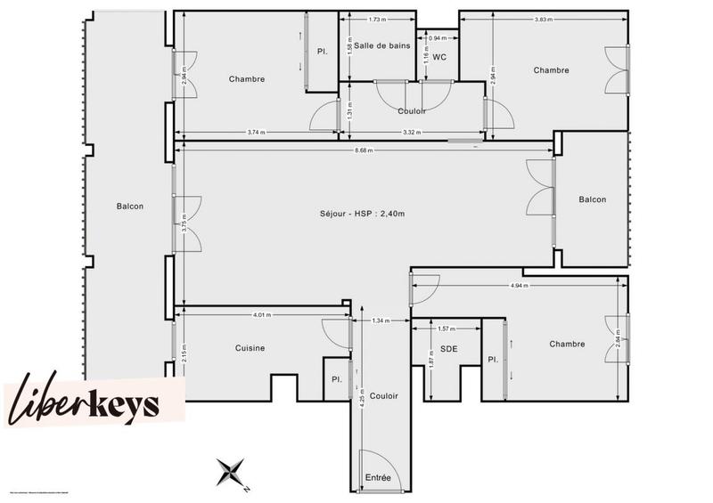 Appartement - 85 m² - 5 pièces