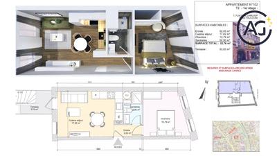 Appartement - 32 m² - 2 pièces