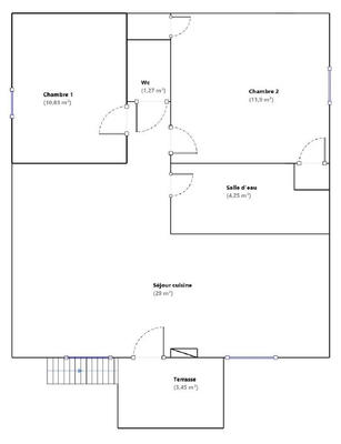 Appartement - 57 m² - 3 pièces