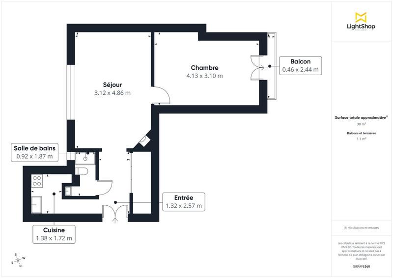 Appartement - 37 m² - 2 pièces