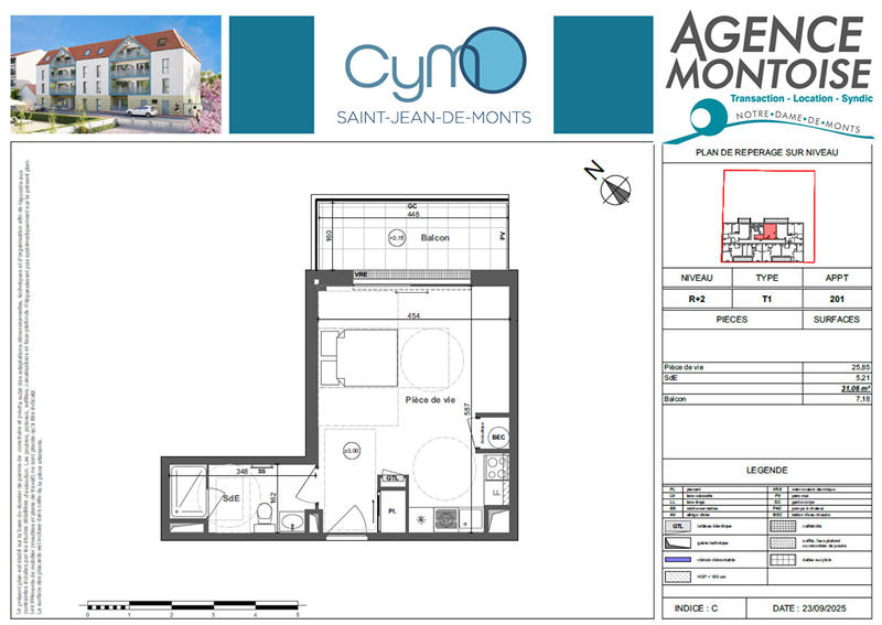 Appartement - 31 m² - 1 pièce