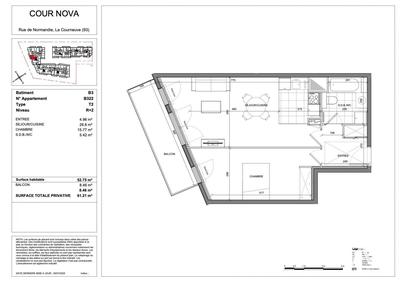 Appartement - 53 m² - 2 pièces