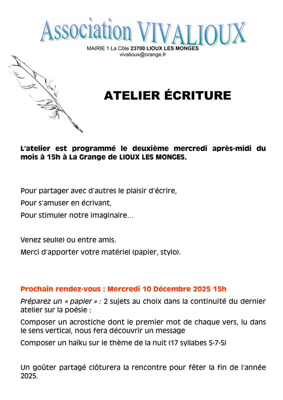 Atelier Ecriture