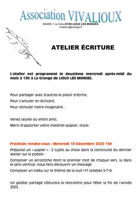 Atelier Ecriture
