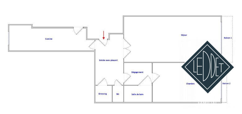 Appartement - 88 m² - 2 pièces