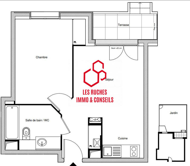 Appartement - 39 m² - 2 pièces