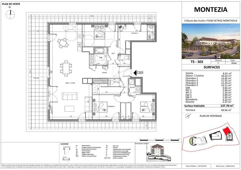 Appartement - 138 m² - 5 pièces
