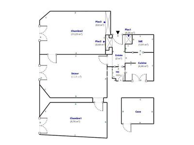 Appartement - 45 m² - 3 pièces