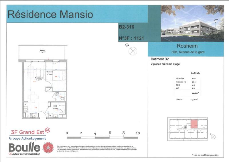 Appartement - 45 m² - 2 pièces
